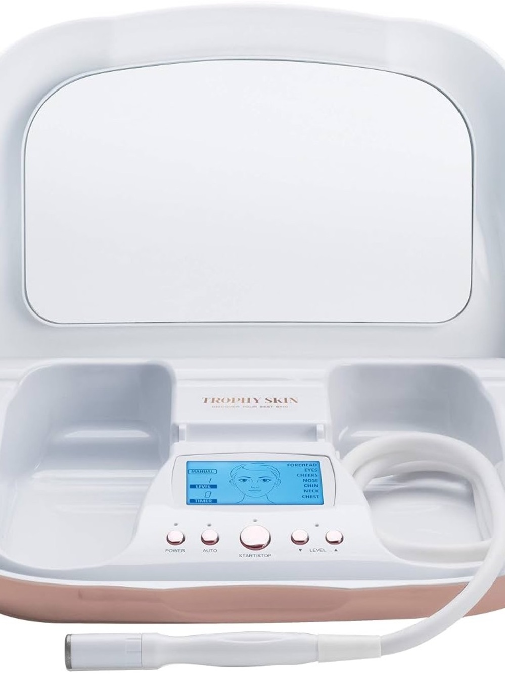 Trophy Skin Facial Microdermabrasion Device in White & Blush